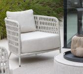 2024 Borek aluminium belt Rapallo lounge chair chalk white-taupe 6632