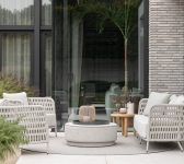 2024 Borek aluminium belt Rapallo lounge chair sofa chalk white-taupe 6632 – 6633 – Cusano