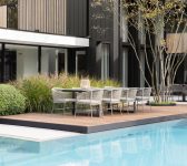 2024 Borek aluminium rope Lerici dining chair slate 6629 – Faro table dekton – Pitelli dining chair – Peniche table