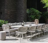 2024 Borek aluminium rope Sori dining chair chalk white-taupe 6623 – Lexx table – Key dining – Cusano