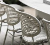 2024 Borek aluminium rope Sori dining chair white-taupe detail 6623