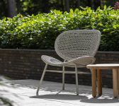 2024 Borek aluminium rope Sori lounge chair chalk white-taupe 6625 – Bassano side table 6581