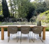 2025 M&L teak Tirrena table – galvanised steel fibre Alessio chair moss brique-linen (2)